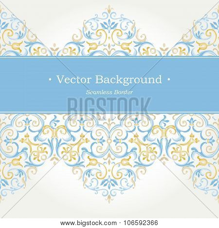 Vector Ornate Seamless Border In Eastern Style.