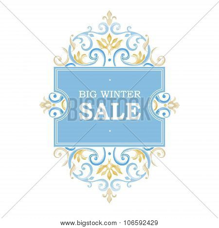 Vector Sale Discount Banner In Victorian Style.