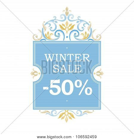 Winter Vector Sale -25% Discount Banner.