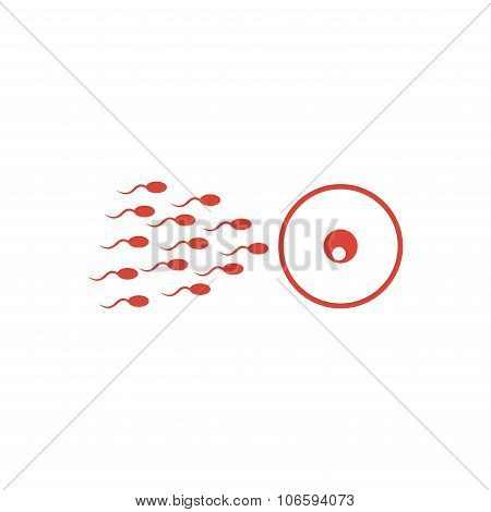 Sperm And Egg Cells Thin Line Icon