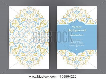 Vintage Vertical Cards In Eastern Style.