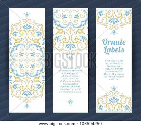Ornate Vintage Cards In Eastern Style.