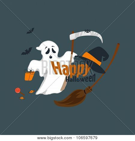 Fun for Halloween flat design vector illustration.
