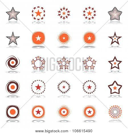 Stars and rotation. Design elements set. Vector art.