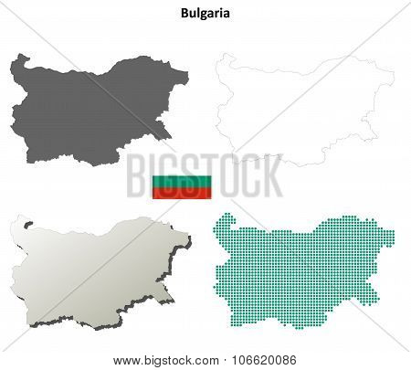 Bulgaria outline map set
