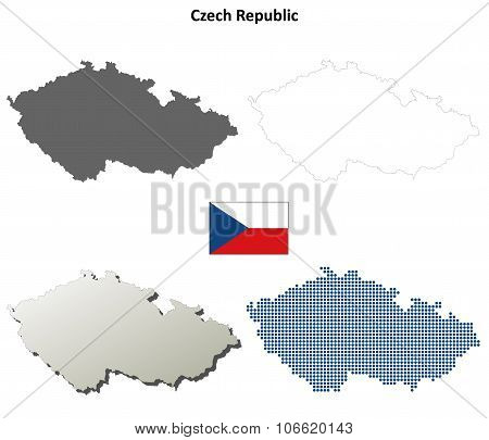 Czech Republic outline map set