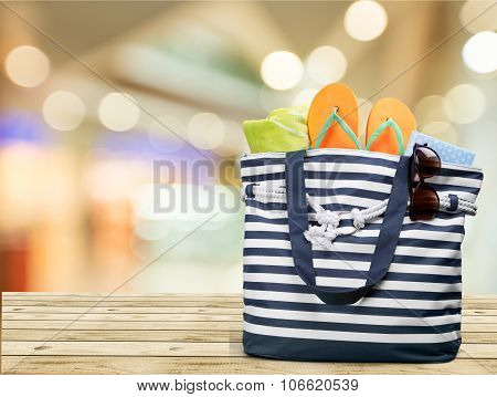 Summer bag isolated leisure sunglasses tropical sunbath