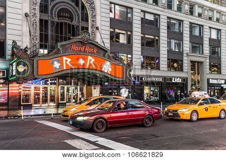 Times Square, Featured With Broadway Theaters And Huge Number Of Led Signs
