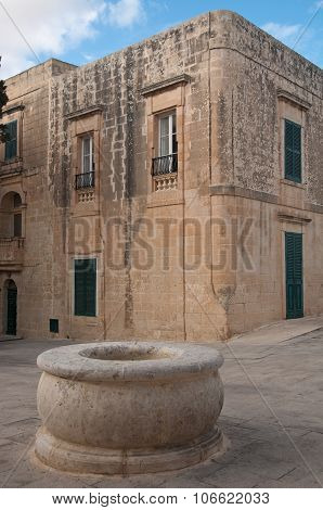 Detail Of A Square In The City Of Mdina , Malta