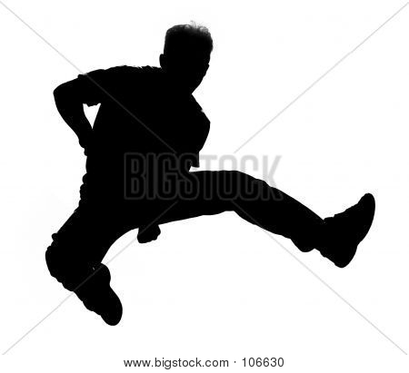 Boy silhouet springen