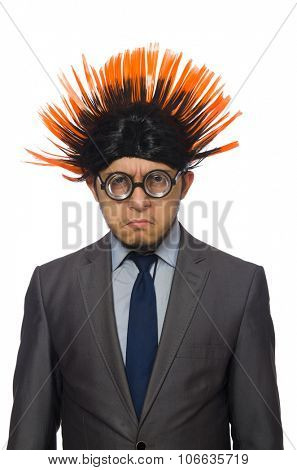 Funny man with mohawk hairstyle