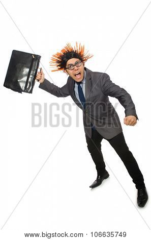 Funny man with mohawk hairstyle
