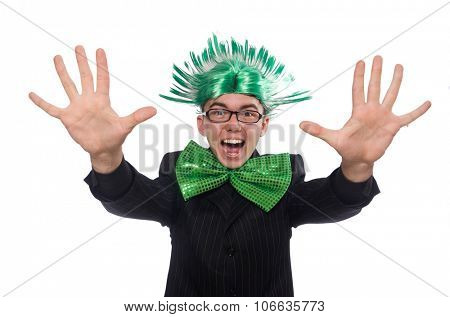 Funny man with mohawk hairstyle