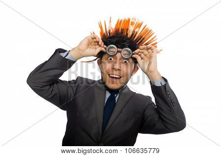 Funny man with mohawk hairstyle