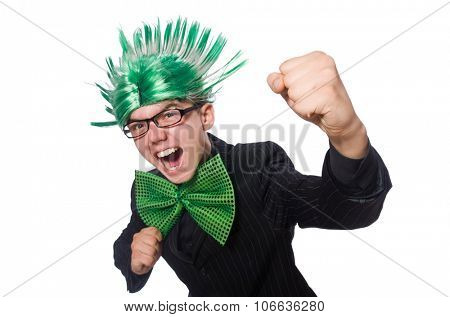 Funny man with mohawk hairstyle