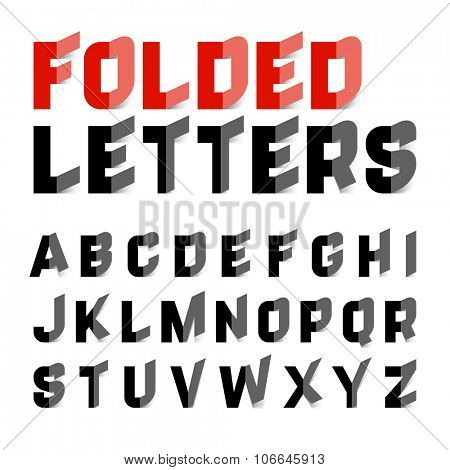 Folded alphabet letters vector illustration
