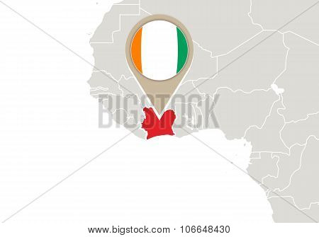Ivory Coast On World Map