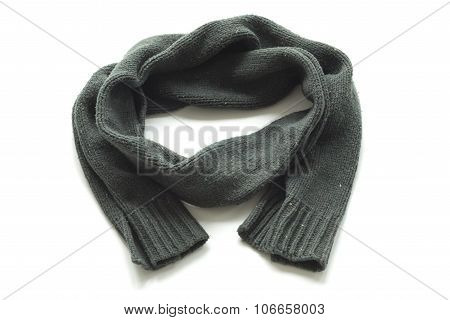 Warm scarf on a white background