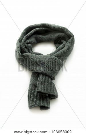 Warm scarf on a white background