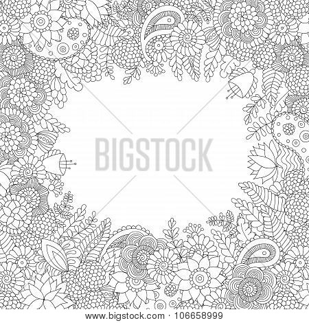 Doodle pattern black and white