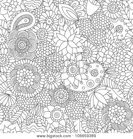Doodle pattern black and white