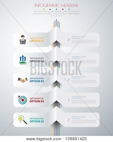 Timeline Infographics With Icons Set.