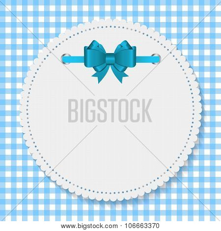 Vintage Frame with Bow Background. Vector Illustration
