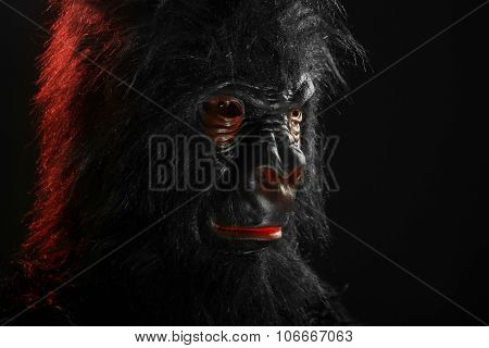 Portrait of a man with gorilla costume