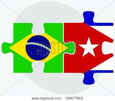 Brazil And Cuba Flags