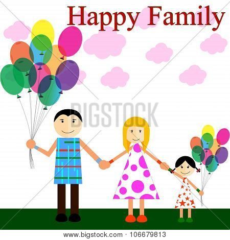 Happy Family In The Park