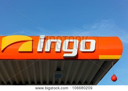 Ingo sign on a gas station