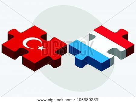 Turkey And Luxembourg Flags