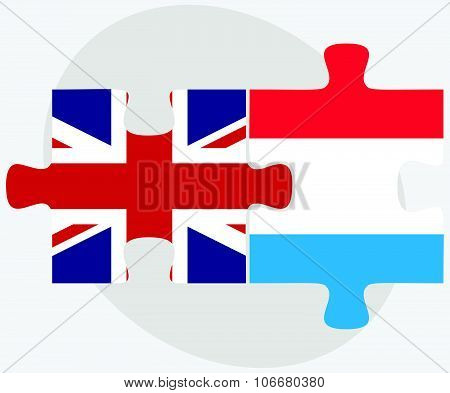United Kingdom And Luxembourg Flags