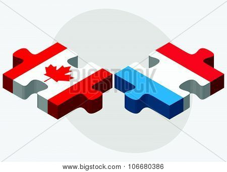 Canada And Luxembourg Flags
