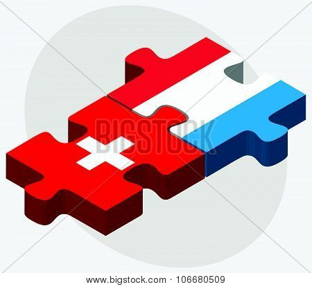 Switzerland And Luxembourg Flags