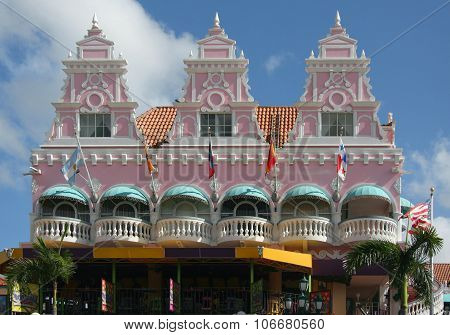 Pink building in Aruba