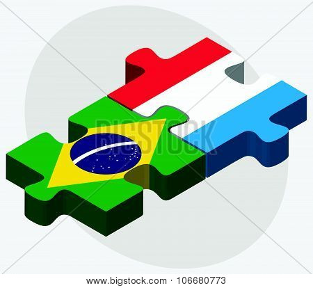 Brazil And Luxembourg Flags