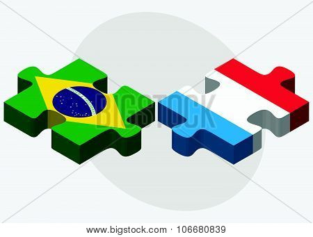 Brazil And Luxembourg Flags