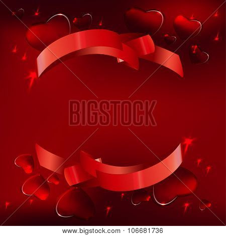 Banner hearts background