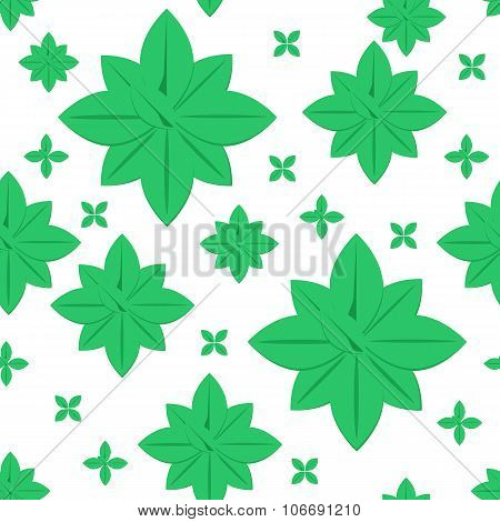 Green leaves pattern. Seamless vector.