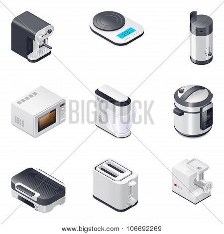 Household Appliances Detailed Isometric Icons Set, Part 2