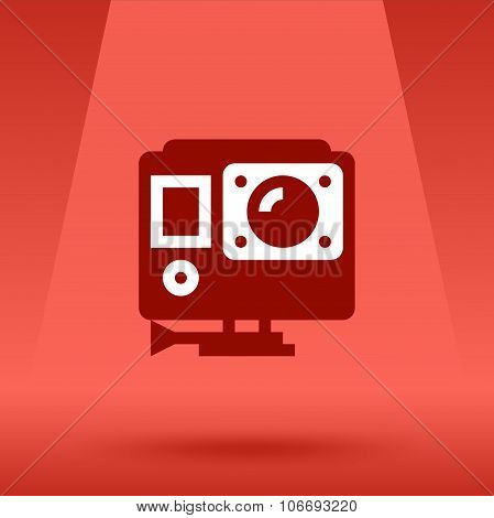 Action video camera vector flat style illustration