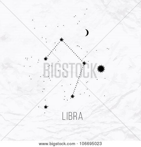 Astrology sign Libra on white paper background