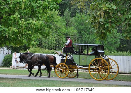 Horse-drawn carriage rides in Williamsburg, Virginia