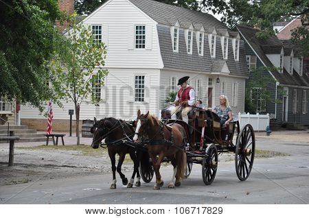 Horse-drawn carriage rides in Williamsburg, Virginia