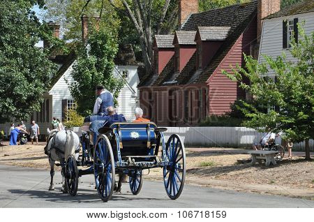 Horse-drawn carriage rides in Williamsburg, Virginia