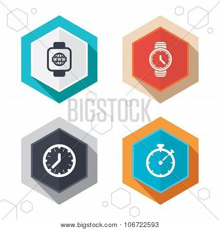 Smart watch. Mechanical clock time and timer.