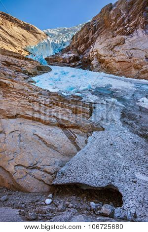 Briksdal glacier - Norway - nature and travel background
