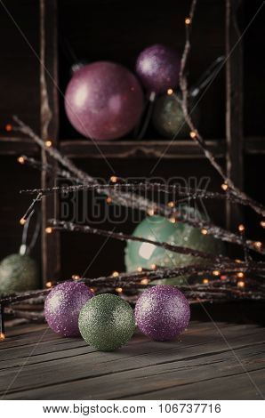 Christmas Decor On The Vintege Table