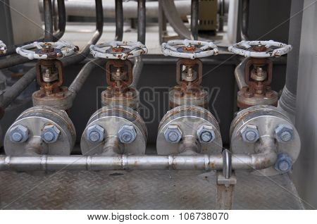 Valve control in turbine skid. Many valve set for control production process and control by human